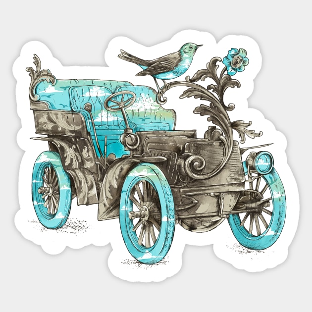 Vintage Car Sticker by alan.maia